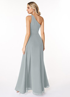 Azazie Dallas Bridesmaid Dresses Dolphin Grey A-Line One Shoulder Chiffon Dress image2