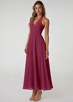 Azazie Tessie Suknie dla druhen Linia A Pofałdowany Szyfon Długość kostki Sukienka image3