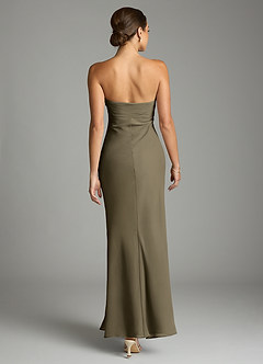 Azazie Saylor Brudtärnklänningar Klä av Sjöjungfru i Chiffong Axelbandslös Pilgrön image11