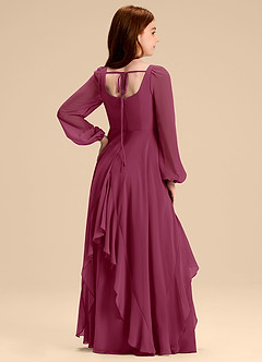 Azazie Clara Junior Abito A-Line in Chiffon Blusa Gelso image8