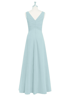 Azazie Flora Bridesmaid Dresses Mist A-Line Pleated Chiffon Dress image8