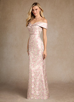Azazie Canton vestidos de madre de la novia Vestido de Rosa Polvorienta de Jacquard de Sirena con Vestidos sin tirantes image2