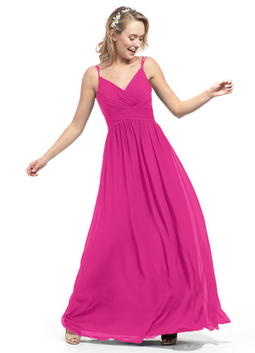 bright pink bridesmaid dress