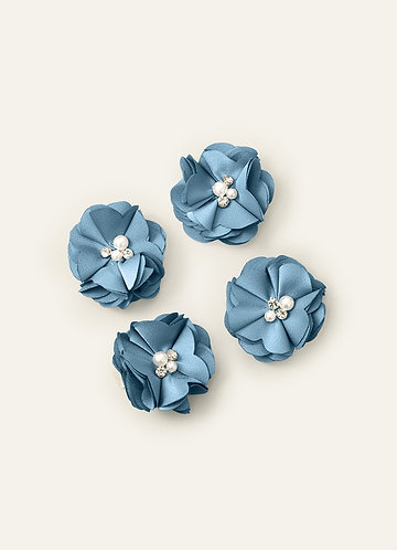 front Four-Piece Matching Color Stretch Satin Hair Clip Set