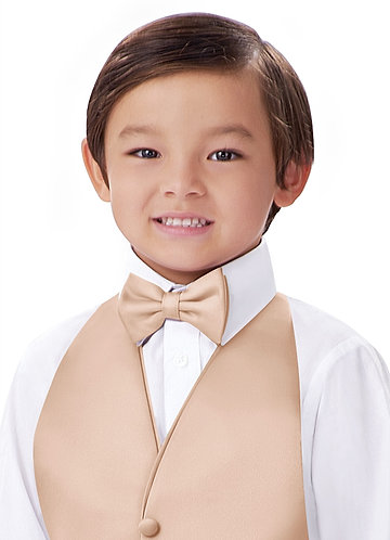 Nœud papillon pré-noué en satin mat pour garçon front