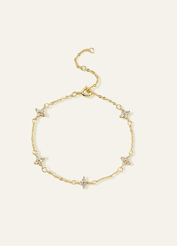 front Mini Rhinestone Clover Bracelet