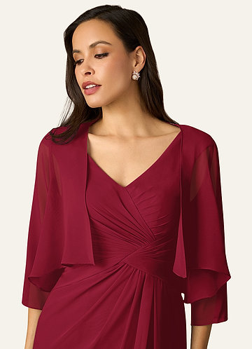 burgundy cover up for dress All The Good Burgundy Red Ruffled Midi Dress – Shop the Mint main image 0