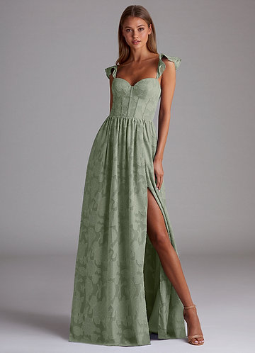 Denisse Pistachio Corset Maxi Prom Dress image1