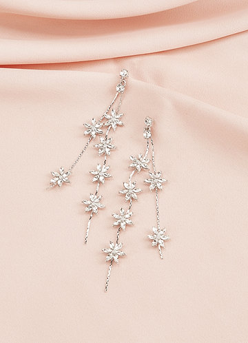 front Orecchini con nappe a forma di fiore di cristallo