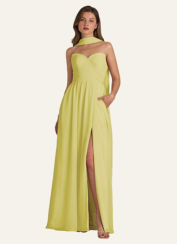 front Azazie Chiffonschal in passender Farbe