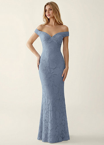 Golengy Puuterinsininen Jacquard-tanssiaismekko image1