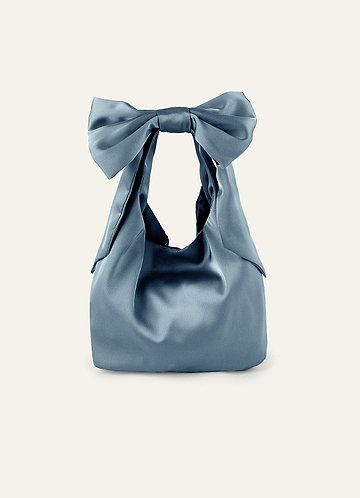 front Bolso de mano con lazo de satén elástico de color a juego