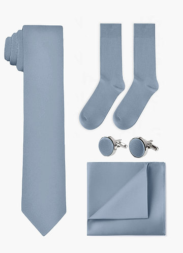 front Matching Wide Tie & Pocket Square & Cuff Links & Socks Set