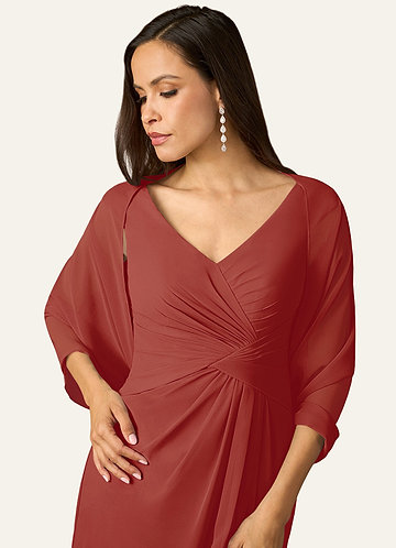 front Azazie Matching Color Sarah Chiffon Wrap