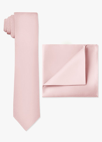 front Matte Satin Skinny Tie and Pocket Square Set