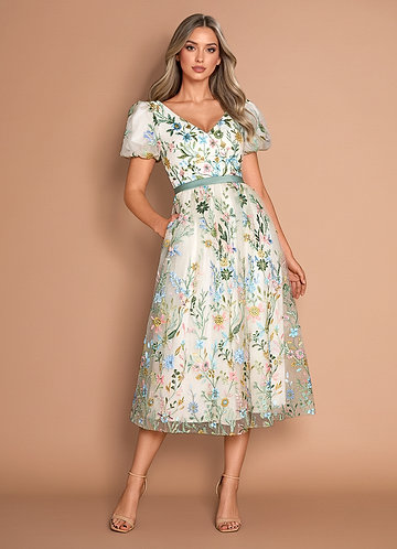 Marisa Champagne Multi Midi Dress image1