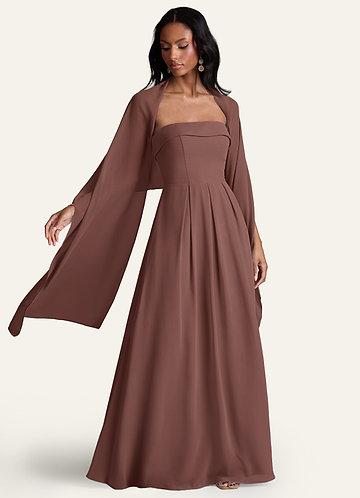 front Azazie Châle En Mousseline De Couleur Assortie