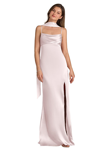 front Azazie Matching Color Matte Satin Scarf