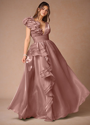 Vespera Pink Ruffles Gown image1