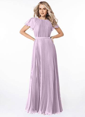 Frosted Lilac Modest Bridesmaid Dresses | Azazie
