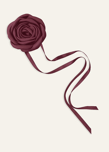 front Collar de cuerda con flores rosas de colores a juego