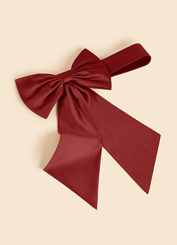 front Matching Color Matte Satin Bow Sash