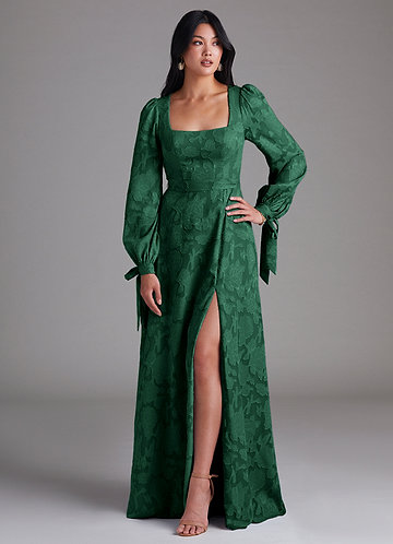 Dark Green Long-sleeves Bridesmaid Dresses | Azazie Dark Green Long-sleeves Bridesmaid Dresses | Azazie