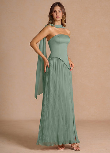 vestido Maxi Sálvia Vintage Tierney front