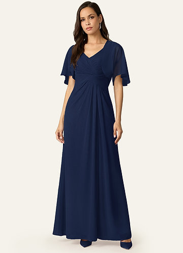 front Azazie Dopasowany kolor Salome Chiffon Wrap