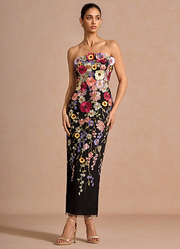 Pernilla Crimson Black Maxi Dress image1