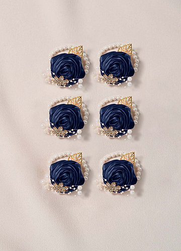 front 6PC Matching Color Bridesmaids Wrist Corsage with Pearl Bracelet