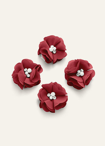 front Four-Piece Matching Color Chiffon Hair Clip Set