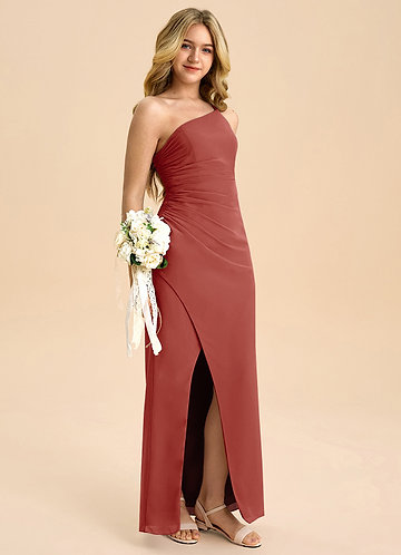 terracotta junior bridesmaid dresses Terracotta Bridesmaid Dress Chiffon Size Medium