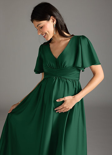 forest green maternity bridesmaid dress Jenny Yoo Bridesmaid Dress Priya Maternity Loden