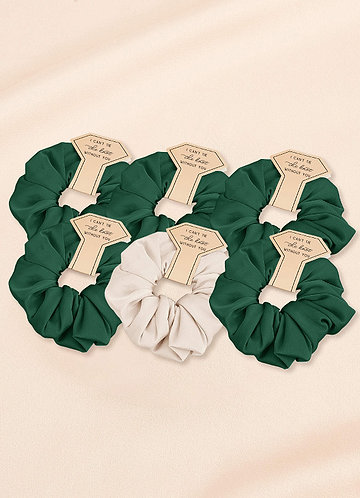 front Matching Color Six-Piece Mixed Color Bridesmaid Stretch Satin Over Size Scrunchie Set