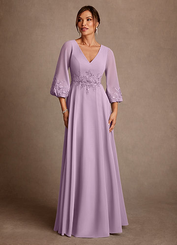 Azazie Yorba Mother of the Brides Dresses Wisteria A-Line Lace Chiffon Dress image1