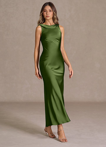Cyanee Olive Green Maxi Dress image1