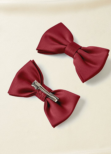front Matte Satin Bow Hair Clip Set