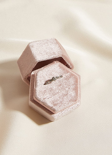 front Hexagon Velvet Ring Box