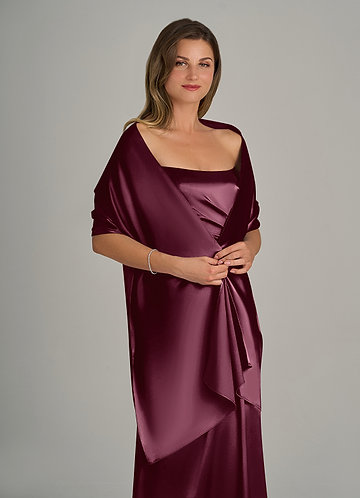 front Azazie Matching Color Ireland Metallic Satin Shawl