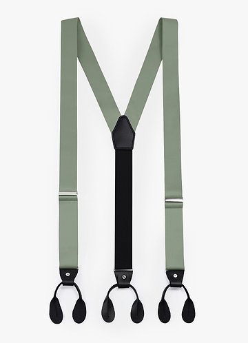 front Matte Satin Button-End Tuxedo Suspenders