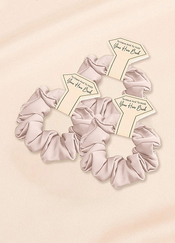 front Matching Color Bridesmaid Stretch Satin Regular Size Scrunchies