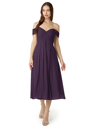 Purple tea length dress best sale