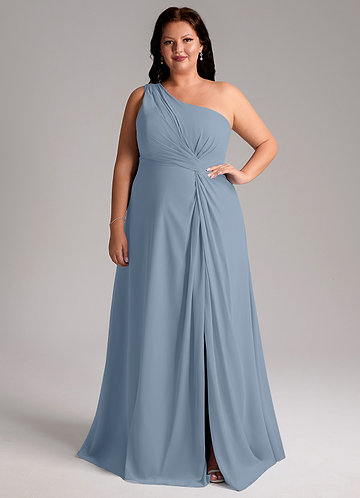 busty blue bridesmaid dresses Royal Blue Bridesmaid Dress with Lace Keyhole Back - Designer Bridesmaid Dresses with V-Neck - Multiple Color Options main image 1