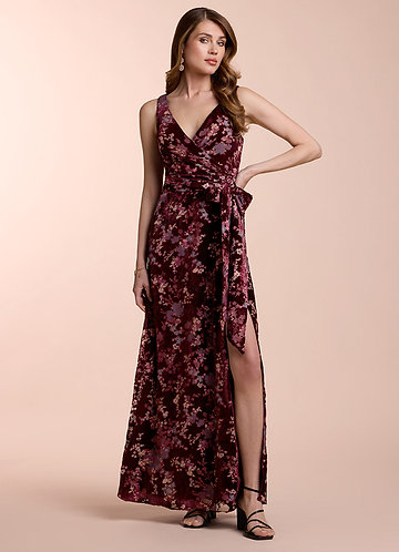 Kristina Wine Gray Multi Maxi Dress image1