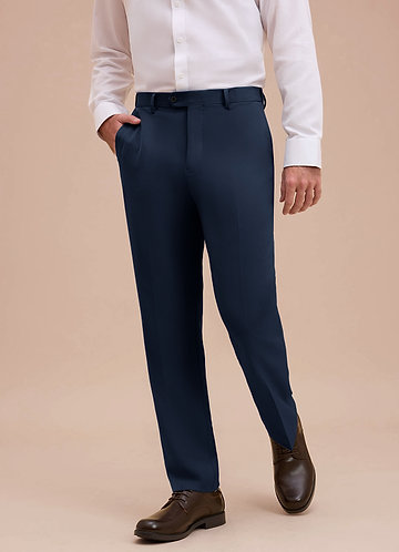 front Ethan Dark Navy Refined Weave Dress Pants