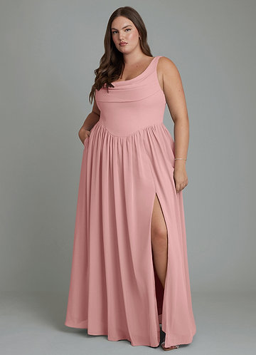 rosewe plus size formal dresses Dusty Rose Bridesmaid party plus size dresses