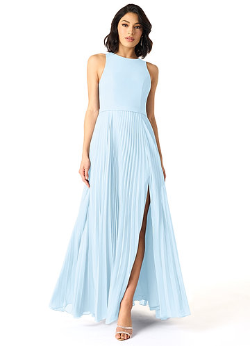 sachin and babi light blue dress Lilinoe Modern Modest Evening Gown