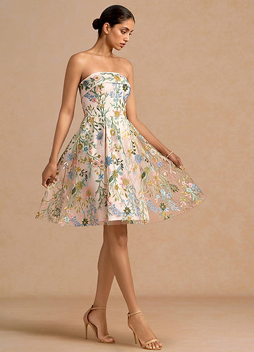 Evangeline Blush Pink Multi Mini Dress image1