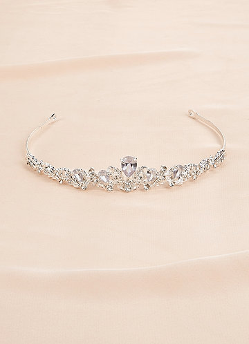 front Dainty Crystal Flower Girl Tiara 0